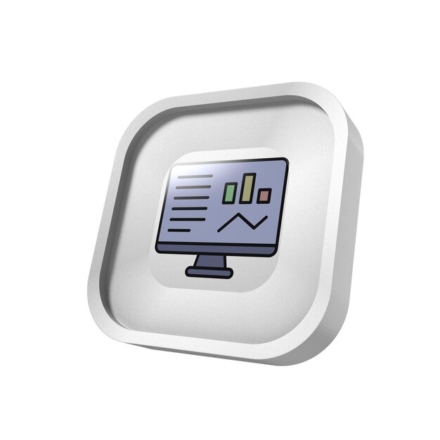 PSD analytics dashboard icon in 3d