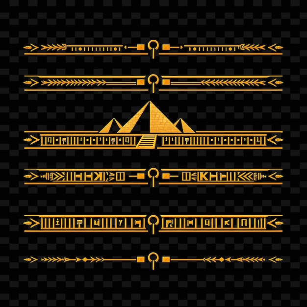 PSD ancient egypt golden design elements