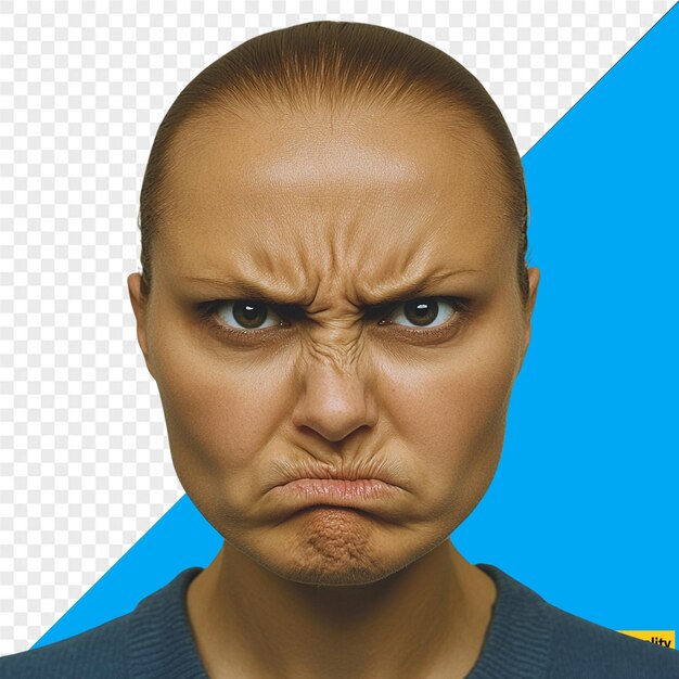 PSD angry womans face