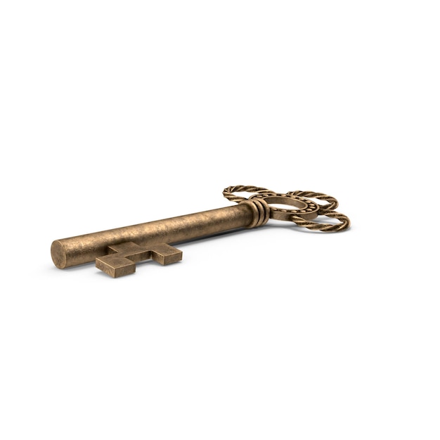 PSD antique brass skeleton key