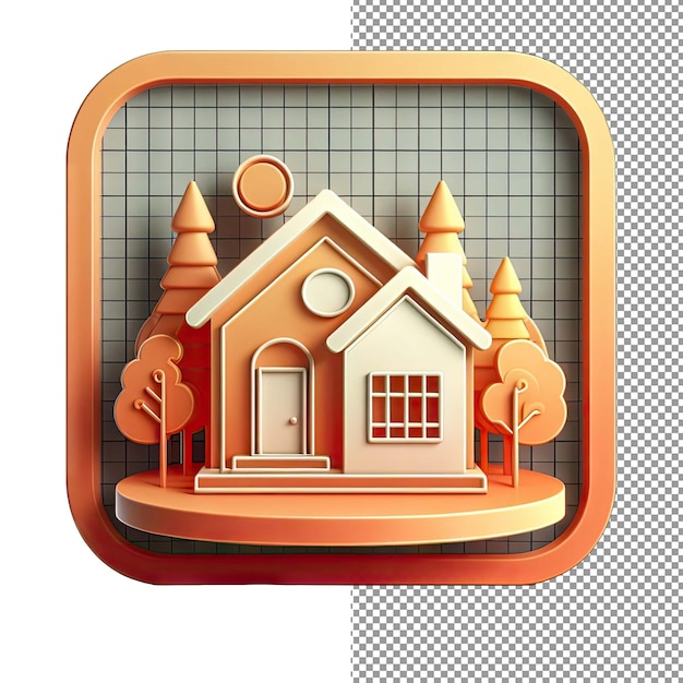 PSD architectural elegance isolated 3d render of a house