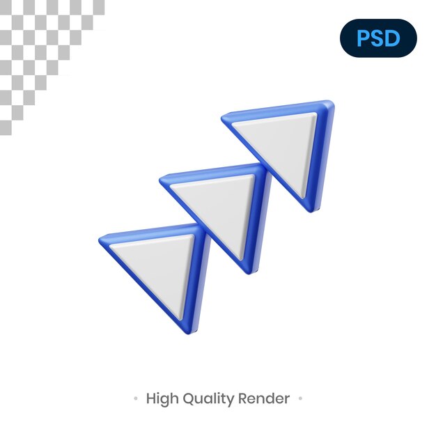 PSD arrow 3d render illustration premium psd