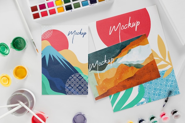 PSD artist set mockup design
