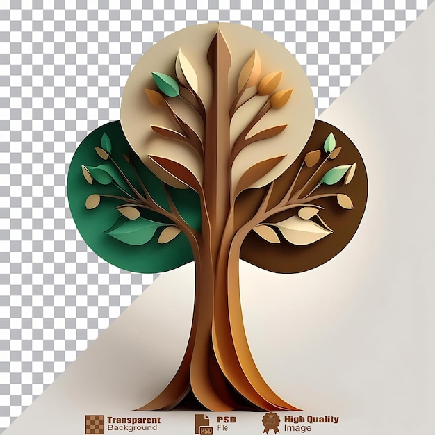 PSD artistic tree with three colorful circles isolated