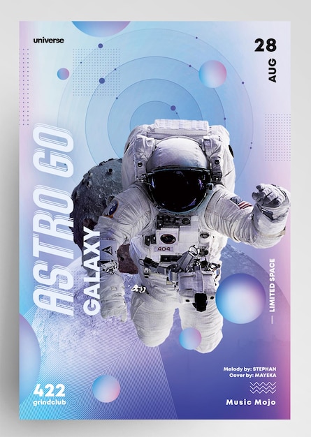 PSD astro go event party dj flyer