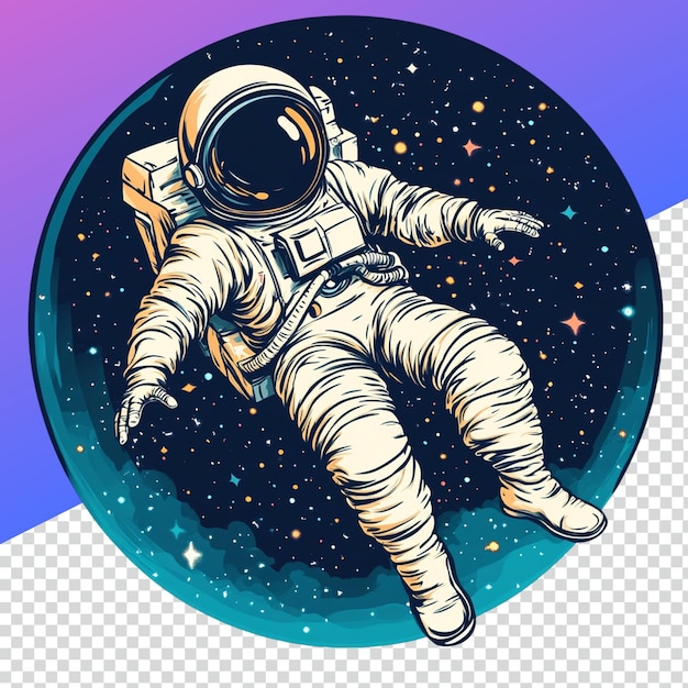 PSD astronaut floating in space png for creative projects