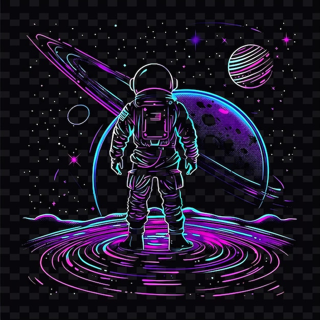 PSD an astronaut in space with a space ship on the background