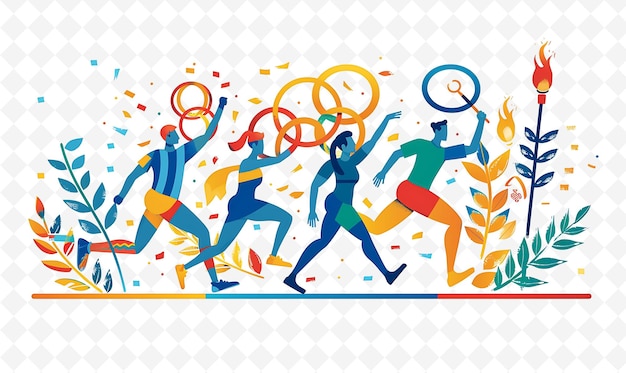 PSD athletes participating in the olympic games design is energe flat illustration culture character