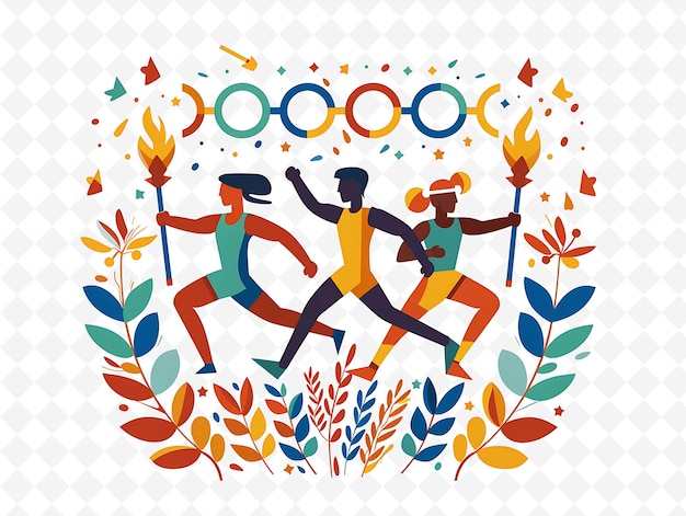 PSD athletes participating in the olympic games design is energe flat illustration culture character