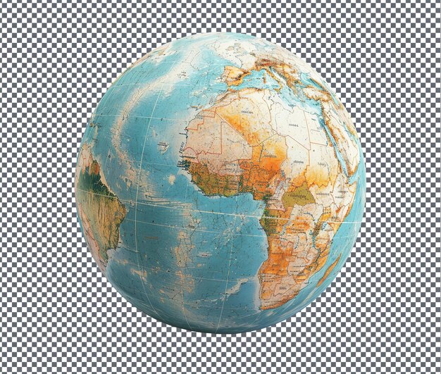 PSD attractive globe isolated on transparent background