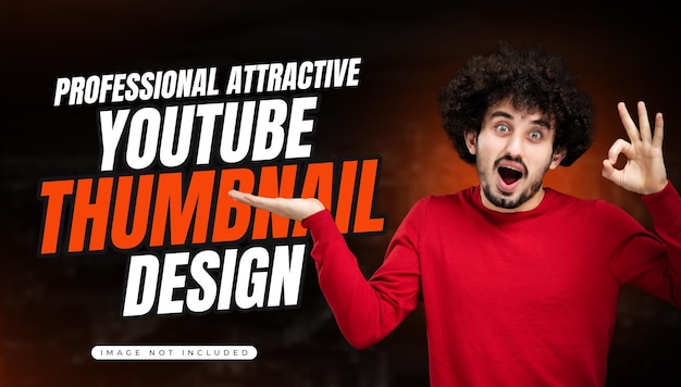 PSD attractive glowing youtube thumbnail design