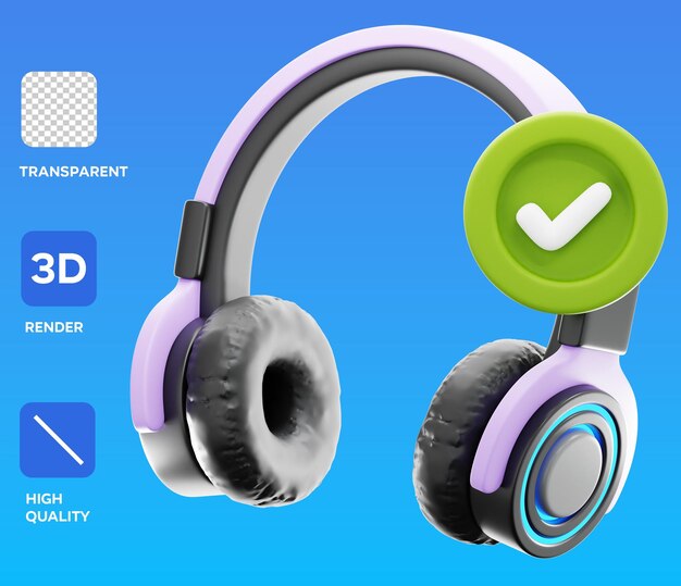 PSD audio ready 3d render illustration