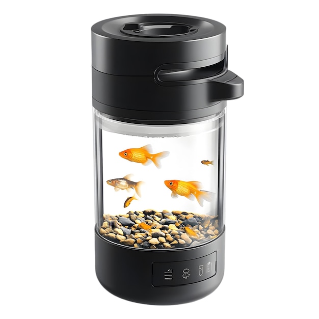 PSD automatic fish feeder with small aquarium