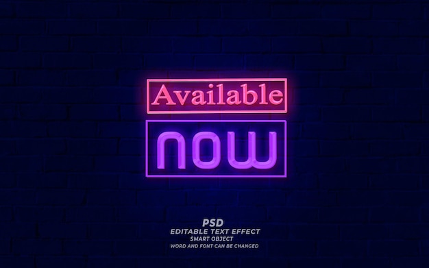 PSD available now neon sign editable cyber monday text effect