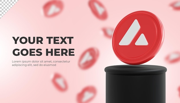 avalanche crypto coin 3d rendering