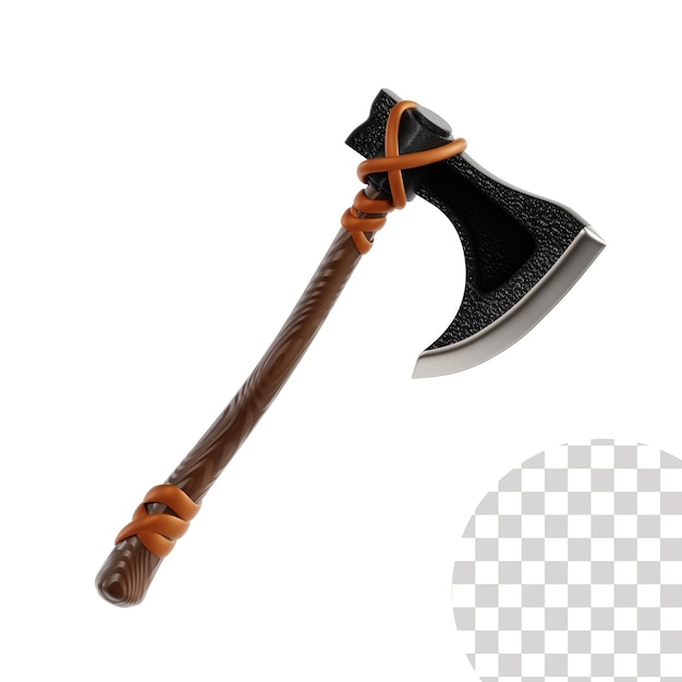 PSD axe viking 3d illustration