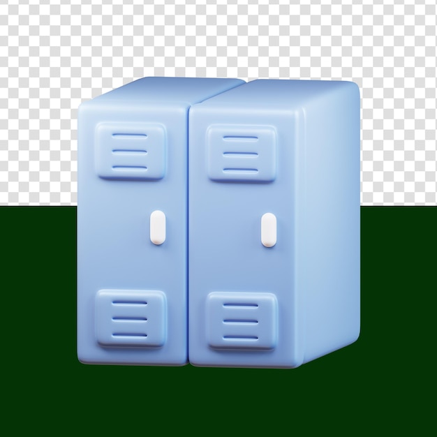 PSD back to school 3d icon minimalist 3d rendering of lockers