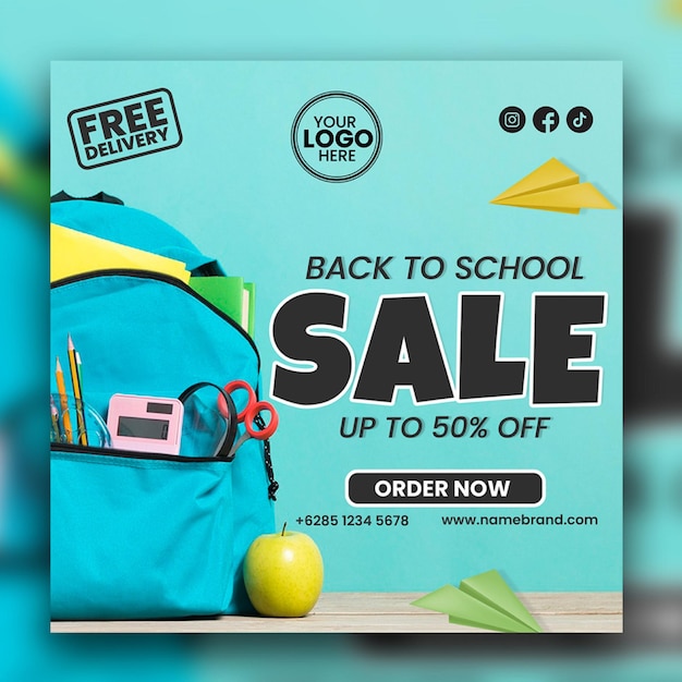 back to school poster template design