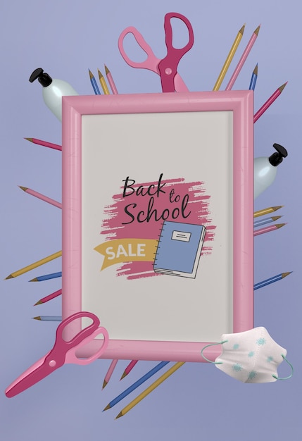 PSD back to school stationery mock-up