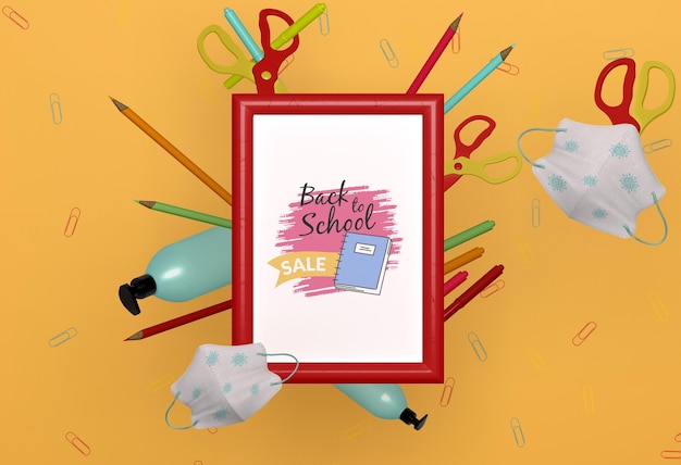 PSD back to school stationery mock-up