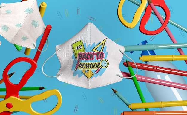PSD back to school stationery mock-up