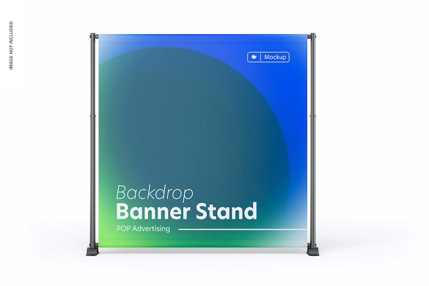 PSD backdrop banner stand mockup, front view
