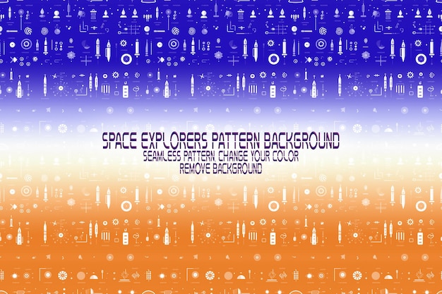 PSD background texture with space explorers shuttles planets and stars editable psd pattern