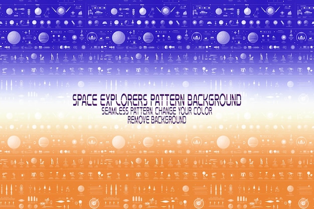 PSD background texture with space explorers shuttles planets and stars editable psd pattern