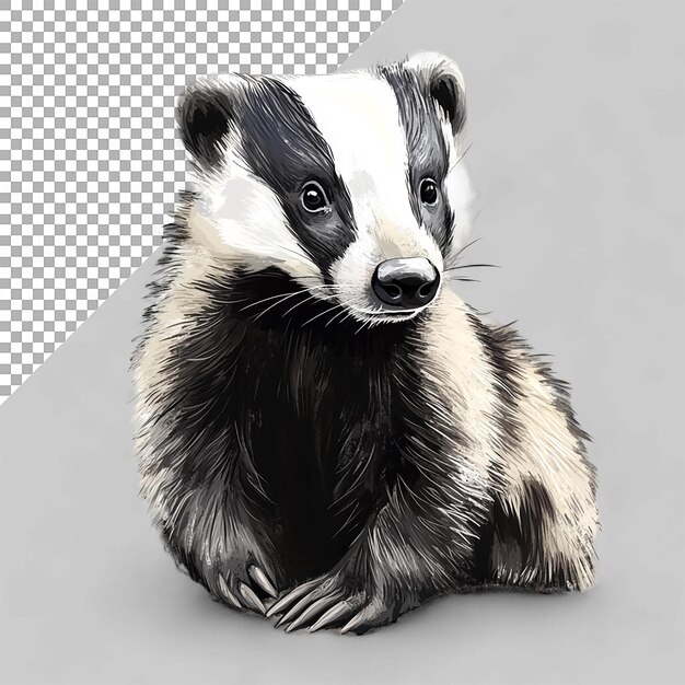 PSD badger animal on transparent background