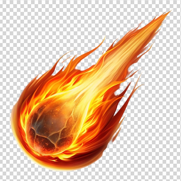 PSD ball with fire flame isolated on transparent background