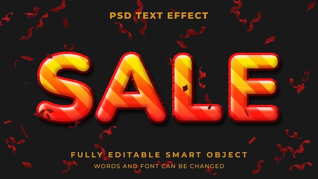 PSD balloon sale editable text effect