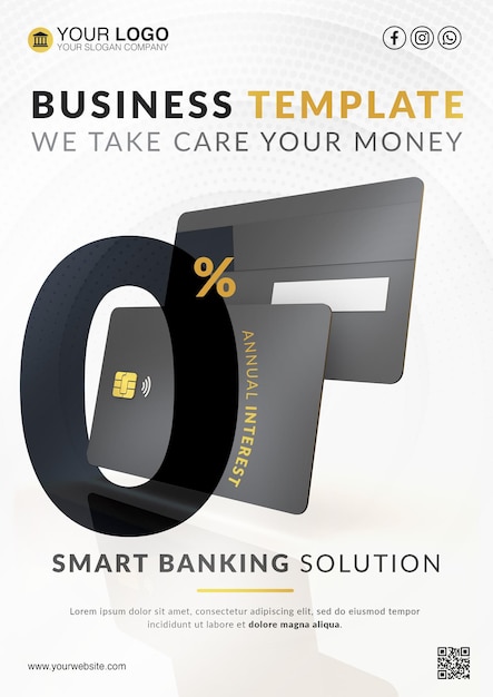 PSD banking business solution flyer template
