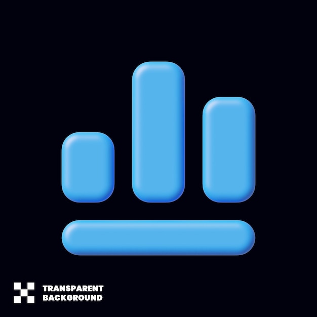 PSD bar chart statistics analysis icon 3d