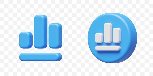 PSD bar chart statistics analysis icon collection 3d