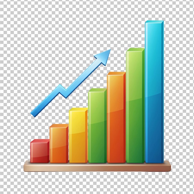 PSD bar graph icon on transparent background
