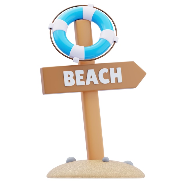 PSD beach board 3d icon