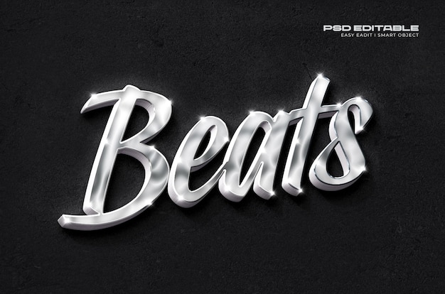 PSD beats 3d text style effect template