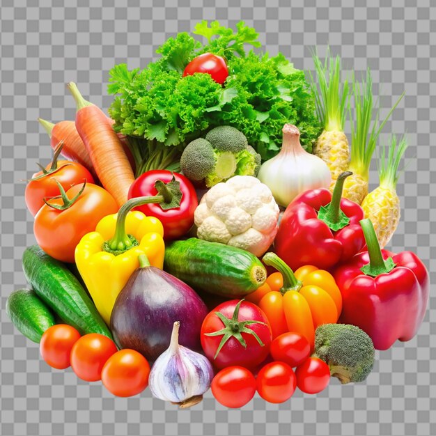 PSD beautiful vegetables on transparent background