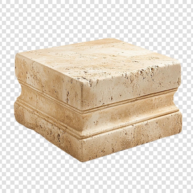 PSD beige stone pedestal square base architectural element