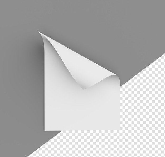 PSD bent empty paper sheet empty paper mockup a4 format paper with shadows on isolated background