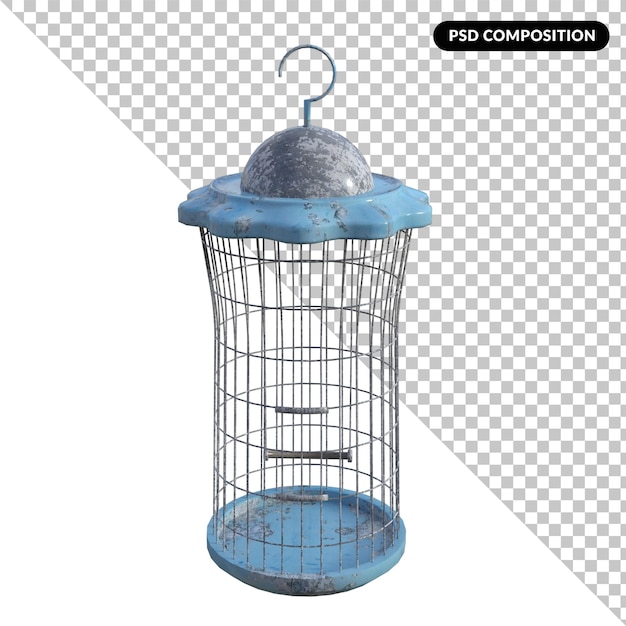 PSD bird cage isolated 3d