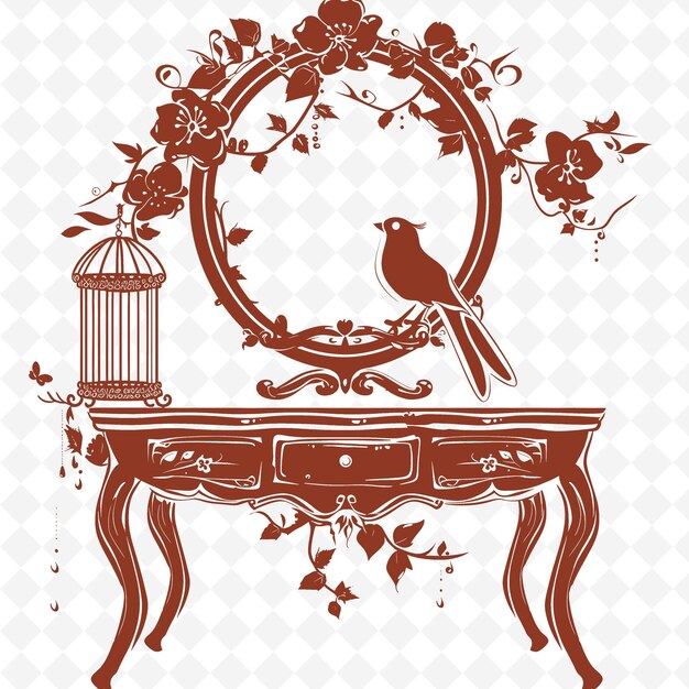 PSD a bird on a table with a bird on it