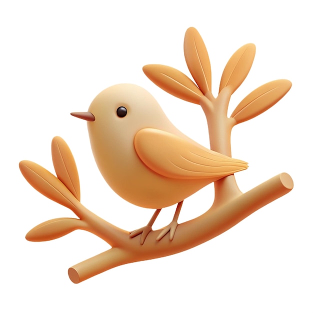 PSD a bird on a tree branch with a bird on it