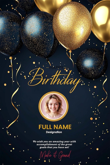 PSD birthday card template