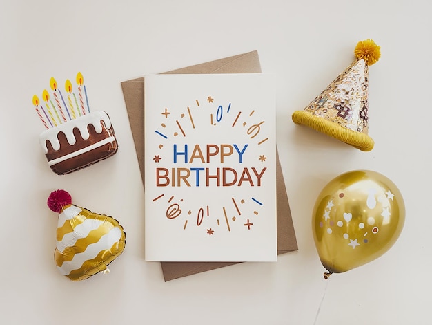 PSD a birthday card with the words happy birthday on it