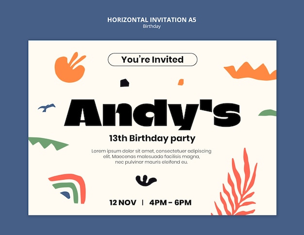 PSD birthday template design