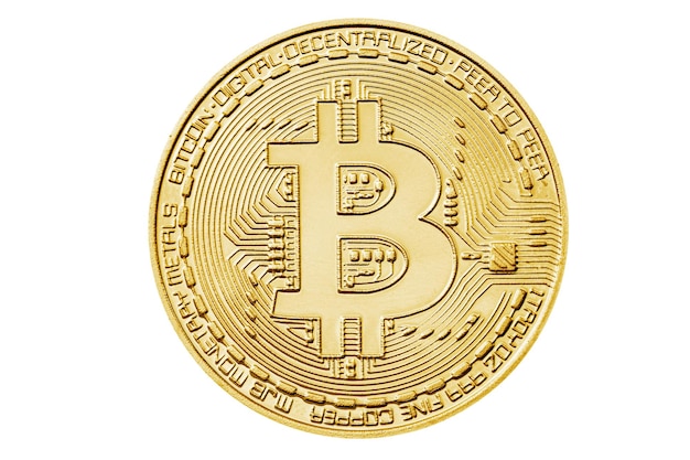 PSD bitcoin coin on the white background