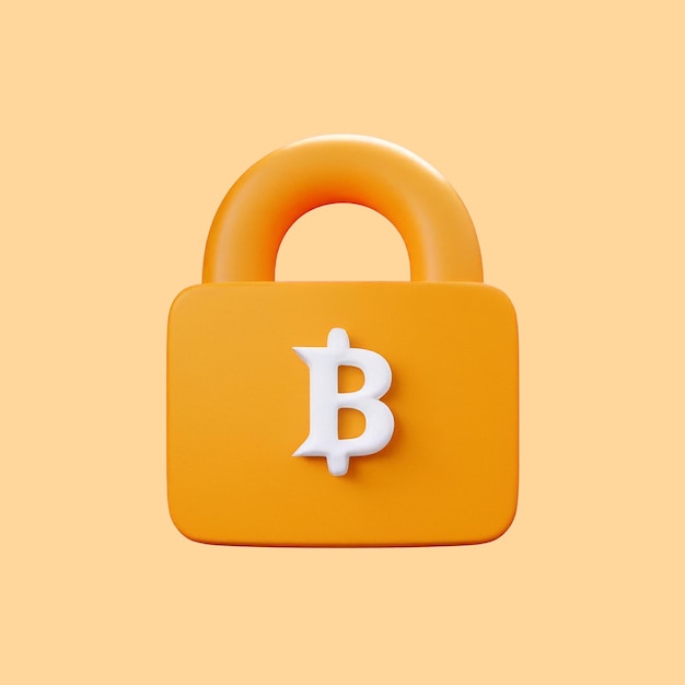 PSD bitcoin security digital lock protecting cryptocurrency assets