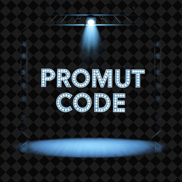 PSD a black background with a picture of a stage with the words quot code code code code code code code