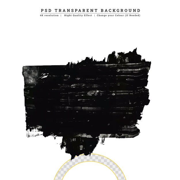 PSD black brush ink banner vector scribble on transparent background